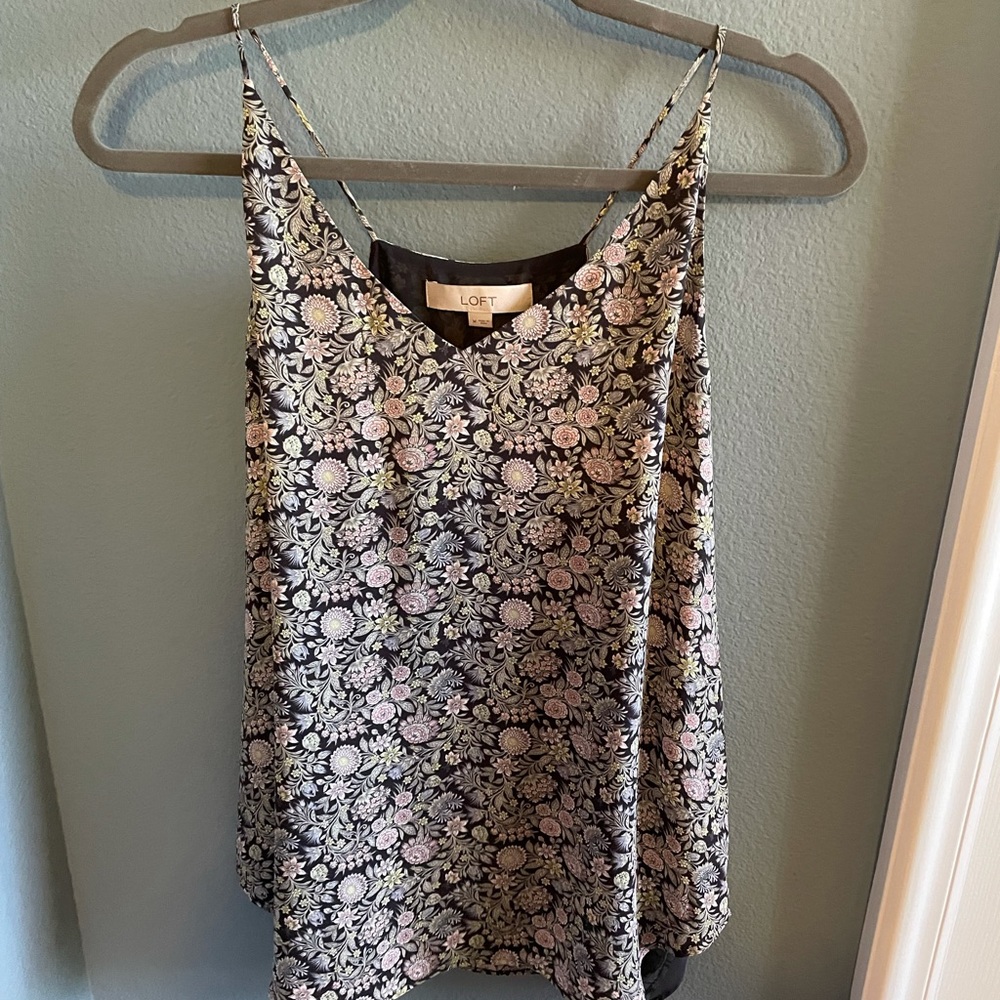 Chiffon blouse, flower pattern, brand LOFT, size medium